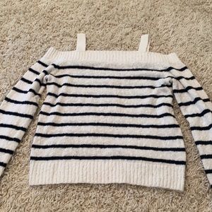 Off the shoulder sweater.